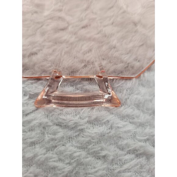 Pink Depression Glass Octagon Handled Optic Mint Bowl 6" Diameter - Picture 7 of 9